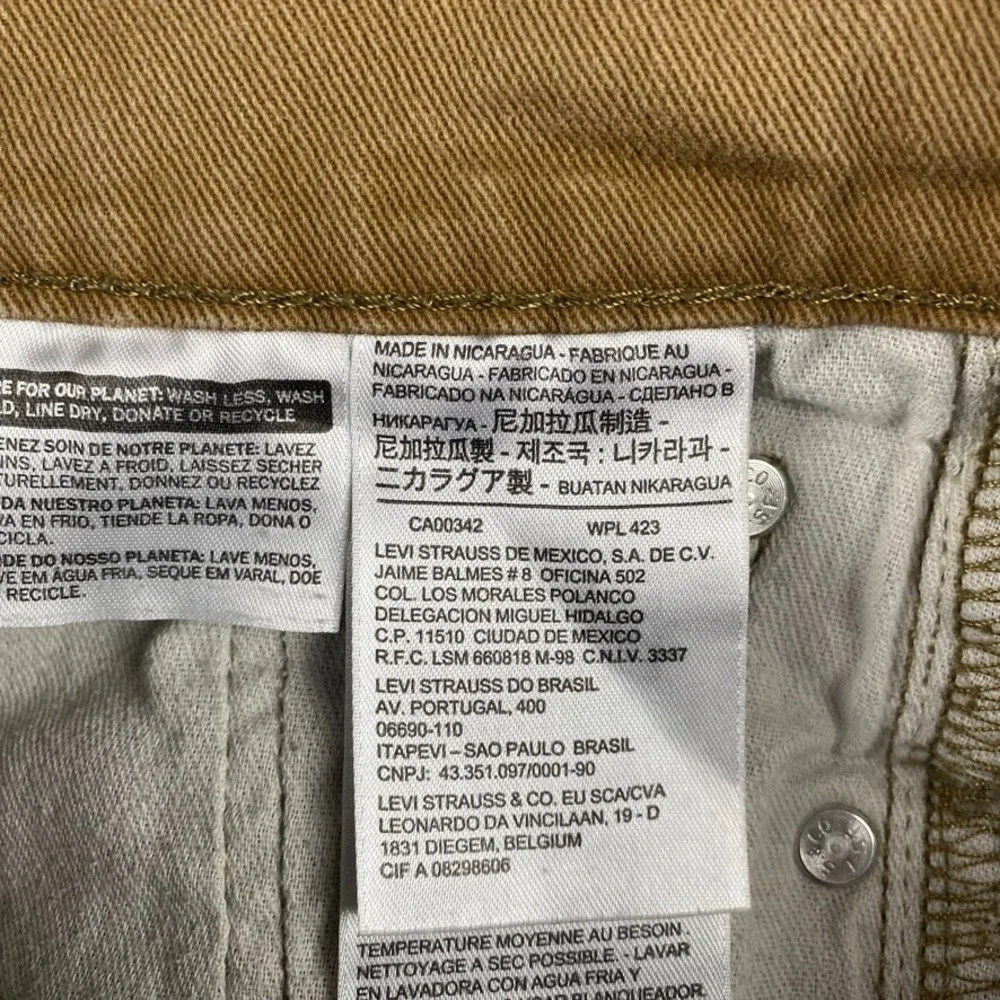Levis Jeans Mens 28x31 Brown Tan 513 Slim Straight Distressed Western Denim